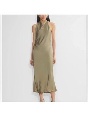 Aritzia Babaton Audience Satin Halter Maxi Dress